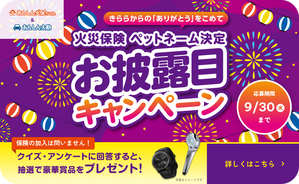 火災保険ペットネーム決定お披露目キャンペーン